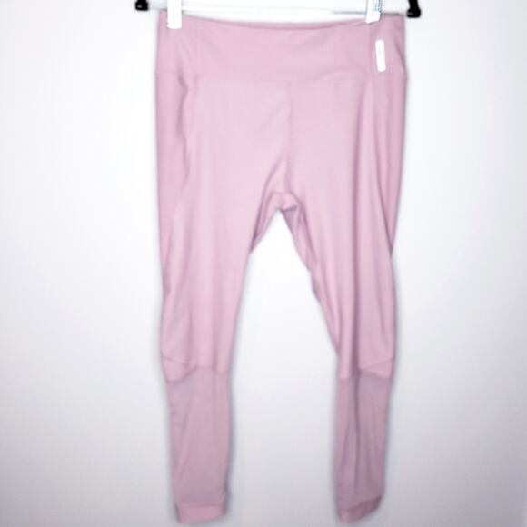 RBX Pink Athletic Workout Leggings with Mesh Panels Size Large - Picture 2 of 7